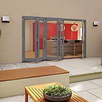 Glazed Grey Timber LH External Patio door, (H)2094mm (W)3594mm
