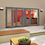 Glazed Grey Timber LH External Patio door, (H)2094mm (W)4194mm