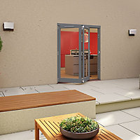 Glazed Pre-painted Grey Timber LH External Folding Patio door, (H)2094mm (W)1794mm