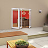 Glazed Pre-painted White Timber RH External Folding Patio door, (H)2094mm (W)2094mm