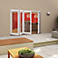 Glazed Pre-painted White Timber RH External Folding Patio door, (H)2094mm (W)2994mm