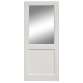 Glazed Primed White Hardwood LH External Door set, (H)2074mm (W)856mm
