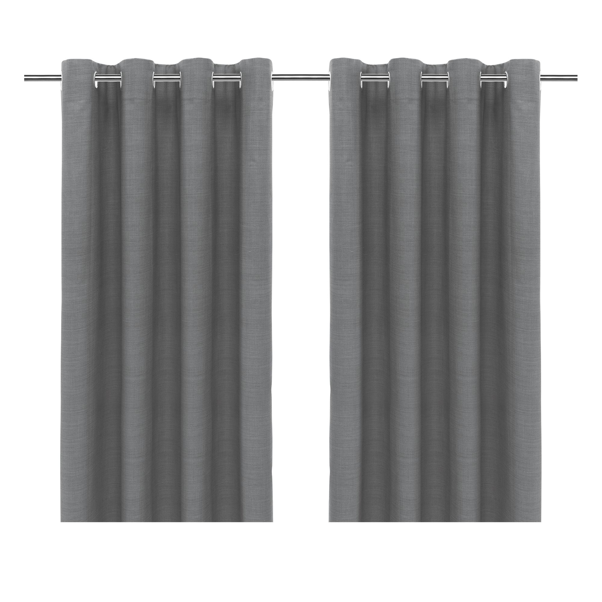 Glend Grey Plain woven Blackout & thermal Eyelet Curtain (W)117cm (L)137cm, Pair