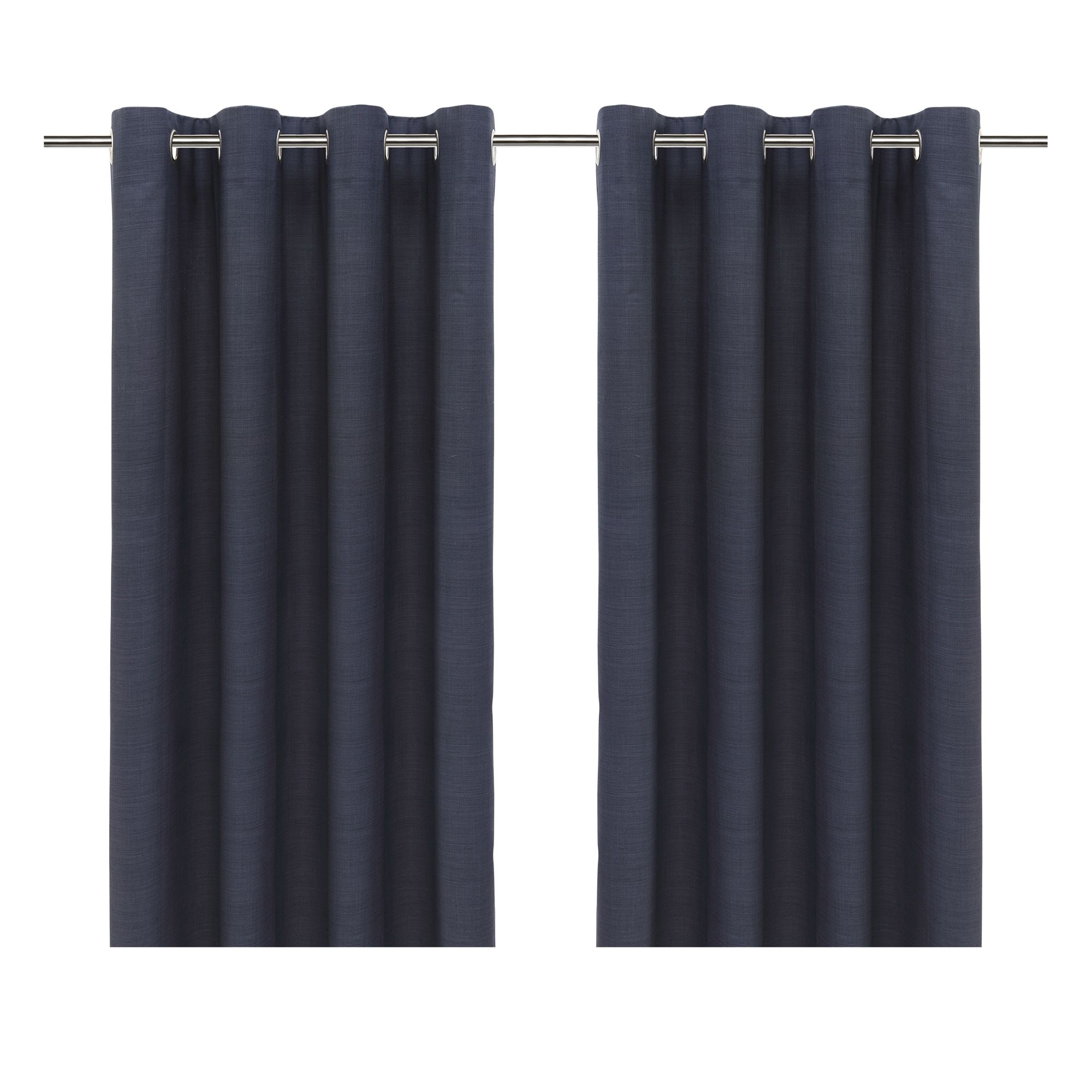 Glend Navy Plain woven Blackout & thermal Eyelet Curtain (W)167cm (L)183cm, Pair