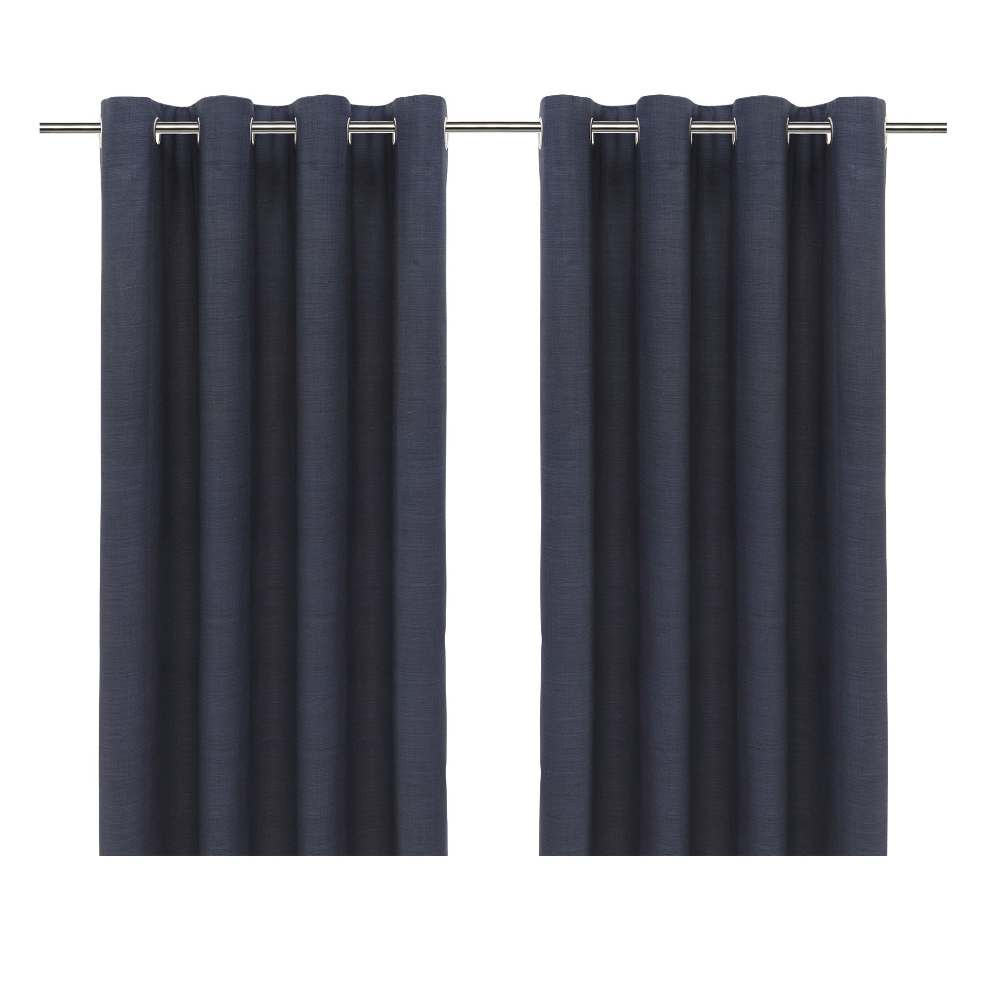 Glend Navy Plain woven Blackout & thermal Eyelet Curtain (W)167cm (L)228cm, Pair