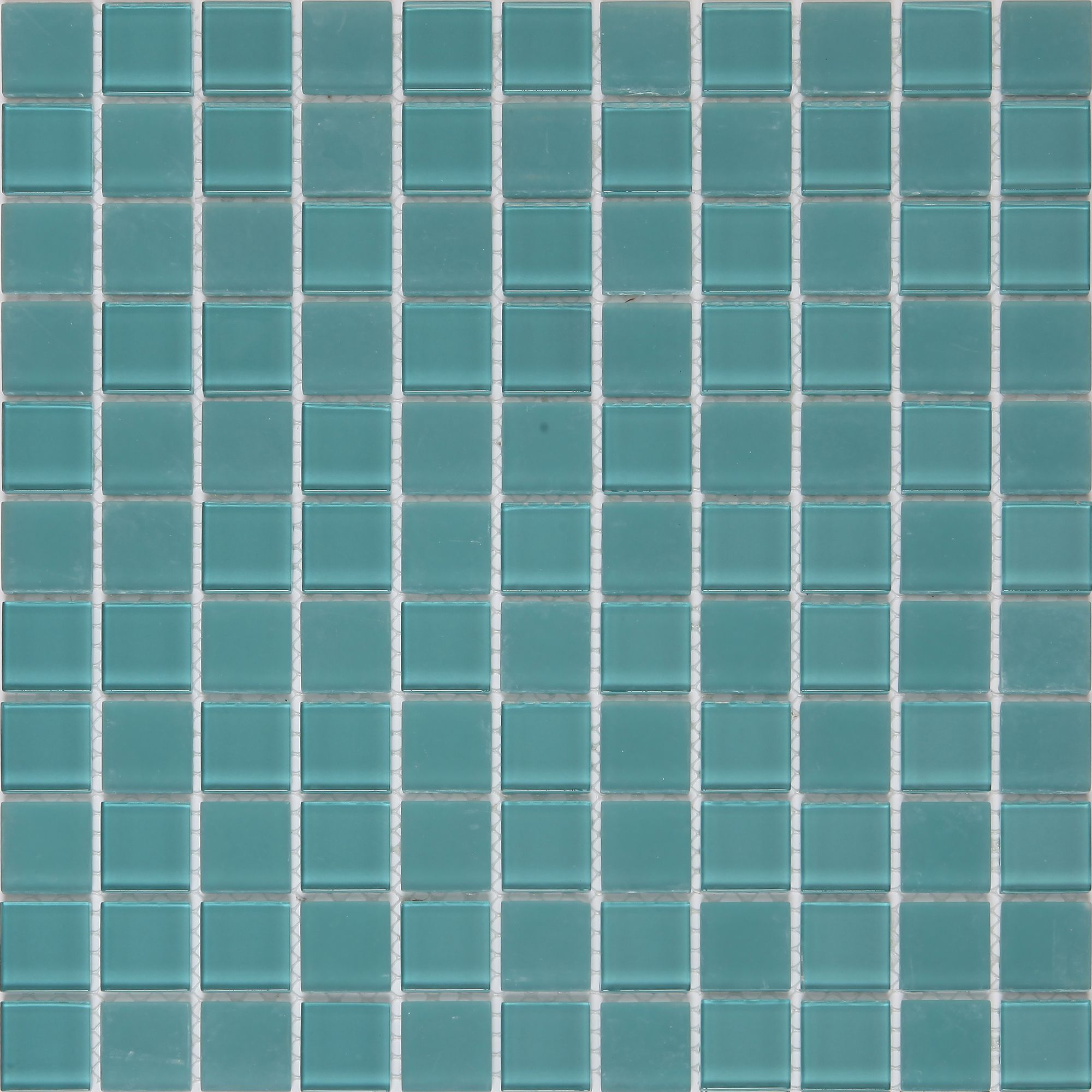 Glina Blue Frosted Glass Mosaic tile sheet, (L)300mm (W)300mm