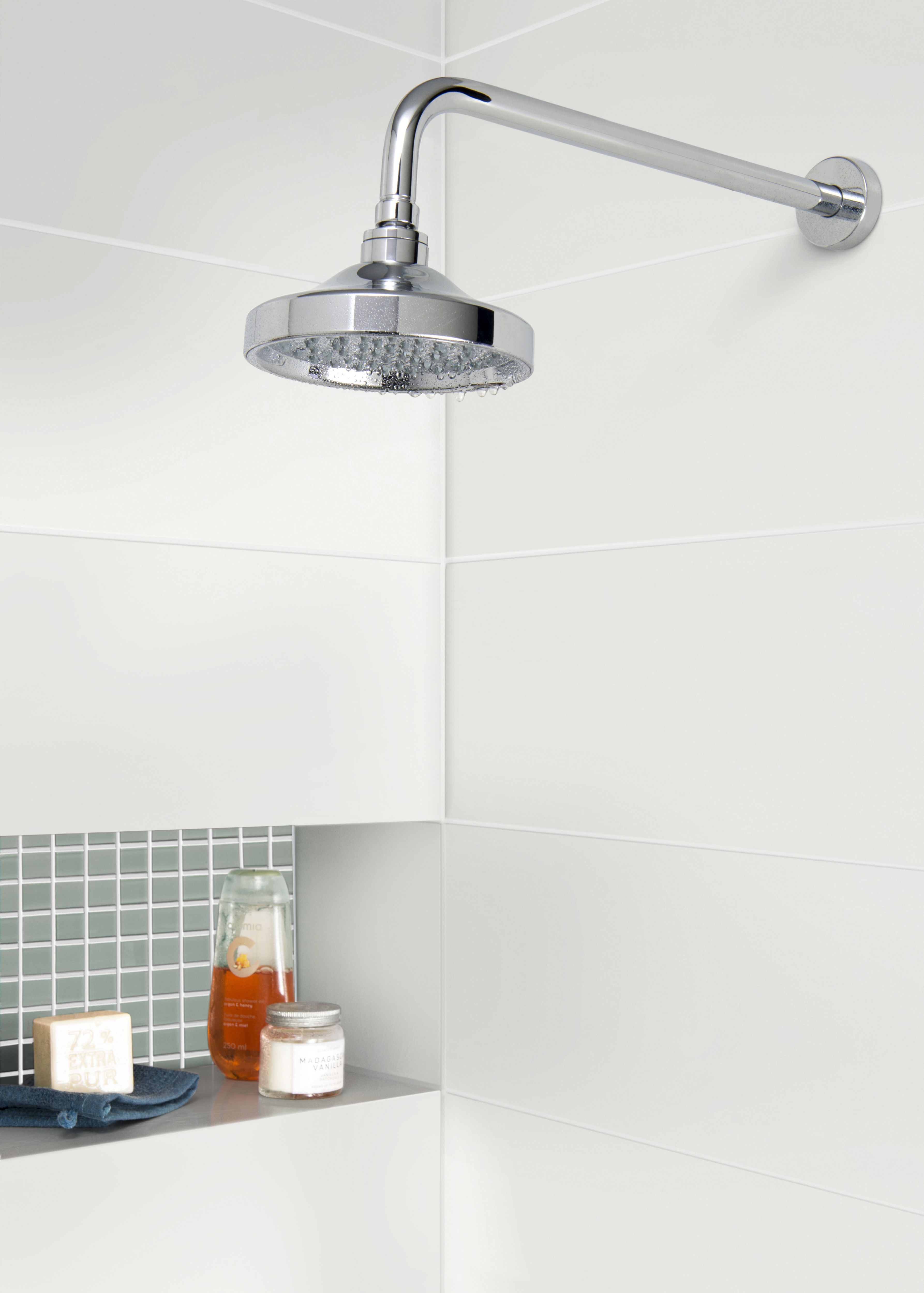 Glina Green Frosted Glass Mosaic tile sheet, (L)300mm (W)300mm