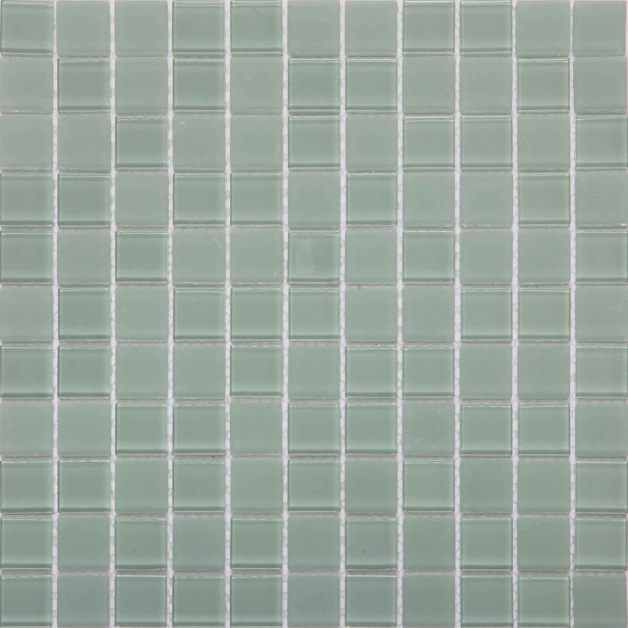 Glina Green Frosted Glass Mosaic tile sheet, (L)300mm (W)300mm