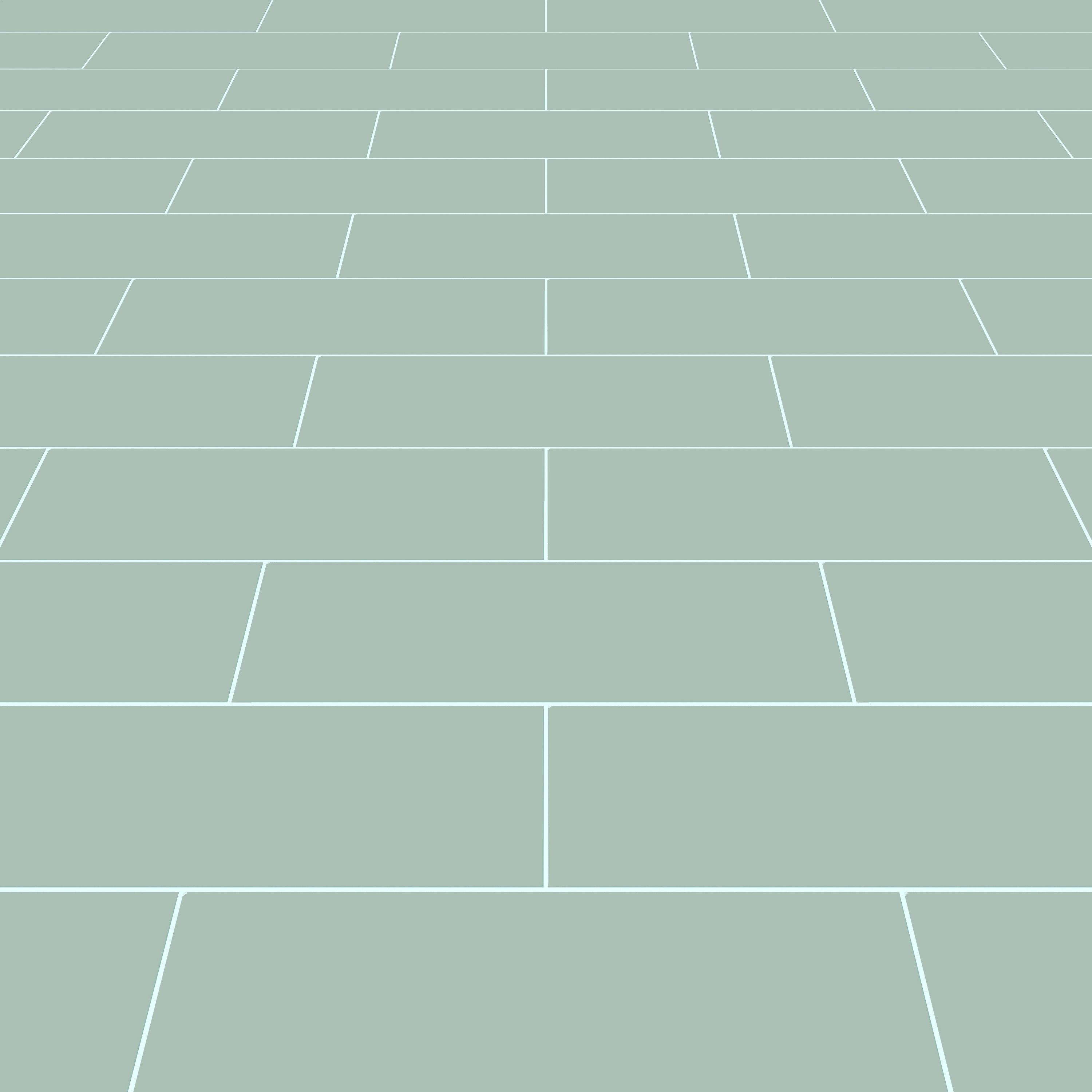Glina Green Gloss Ceramic Wall Tile, Pack of 34, (L)297mm (W)97mm