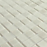Glina Ivory Frosted Glass Mosaic tile sheet, (L)300mm (W)300mm