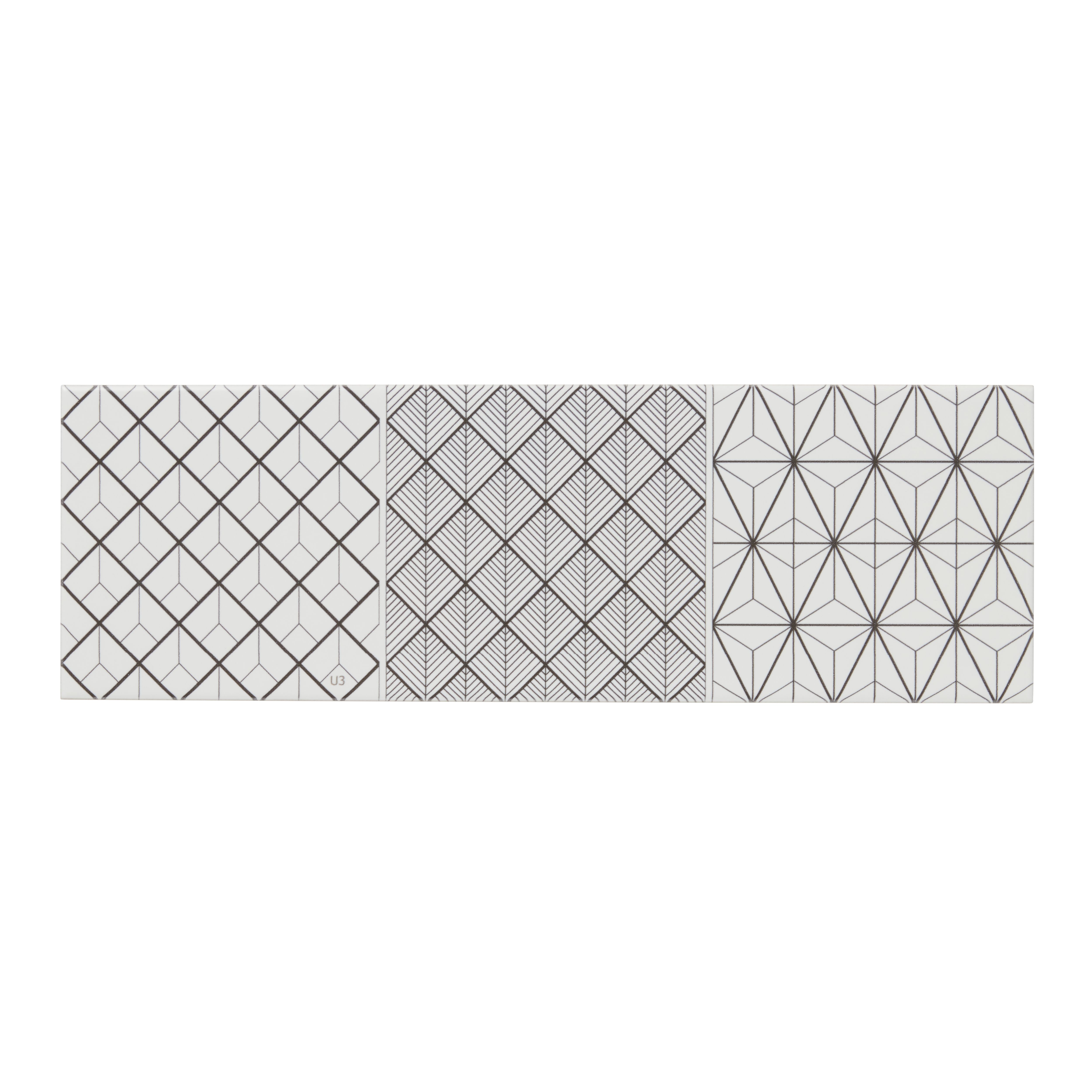 Glina Multicolour Gloss Patterned Ceramic Wall tile, Pack of 34, (L)297mm (W)97mm