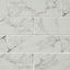 Glina White Gloss Marble effect Ceramic Wall Tile Sample
