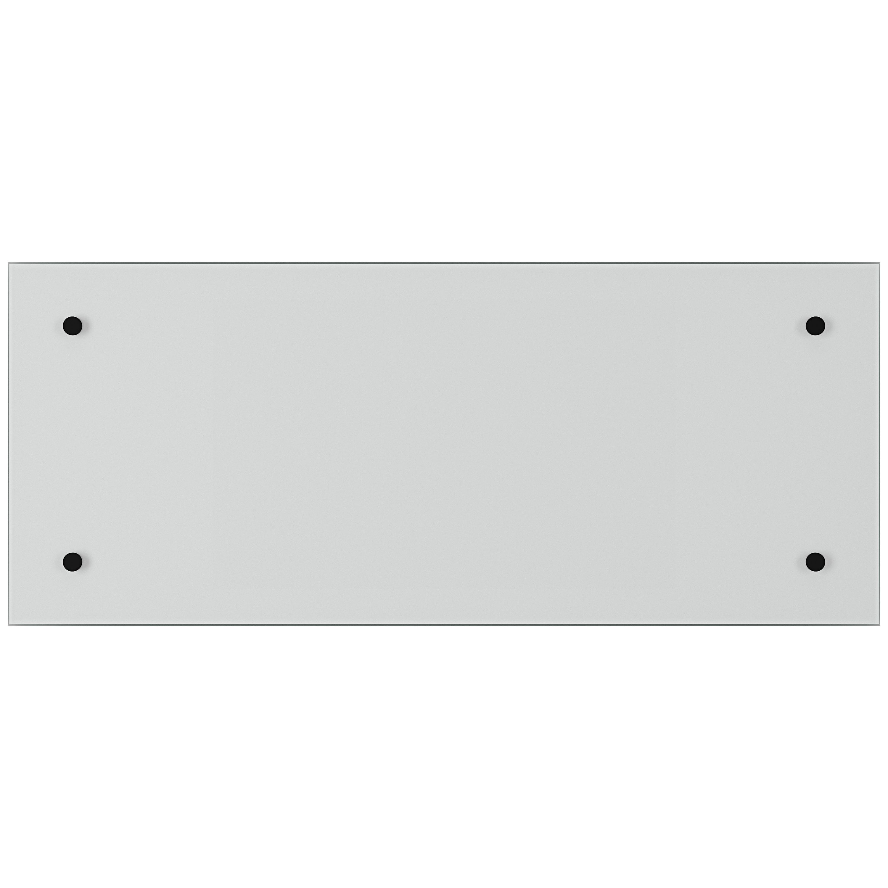 Gloss Crystal clear Glass Pre-drilled Bathroom Splashback with Black caps (H)25cm (W)60cm