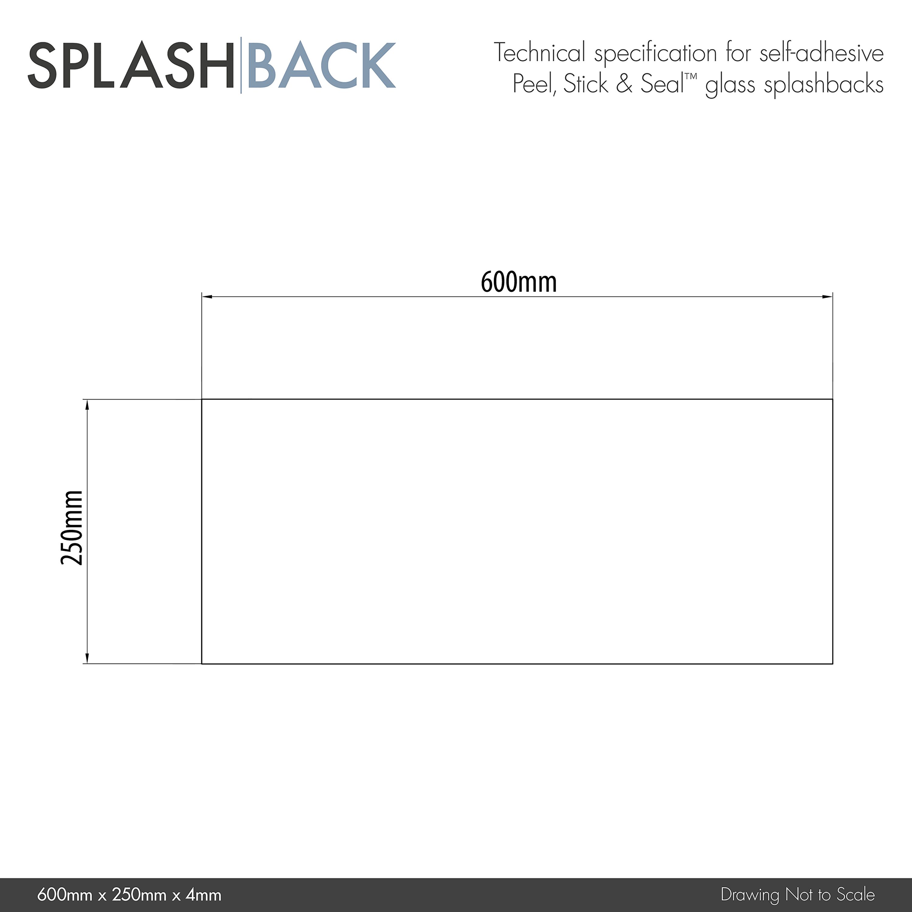Gloss Gold effect Glass Self-adhesive Bathroom Splashback (H)25cm (W)60cm