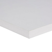 Gloss White Fully edged Chipboard Furniture board, (L)0.8m (W)400mm (T)18mm