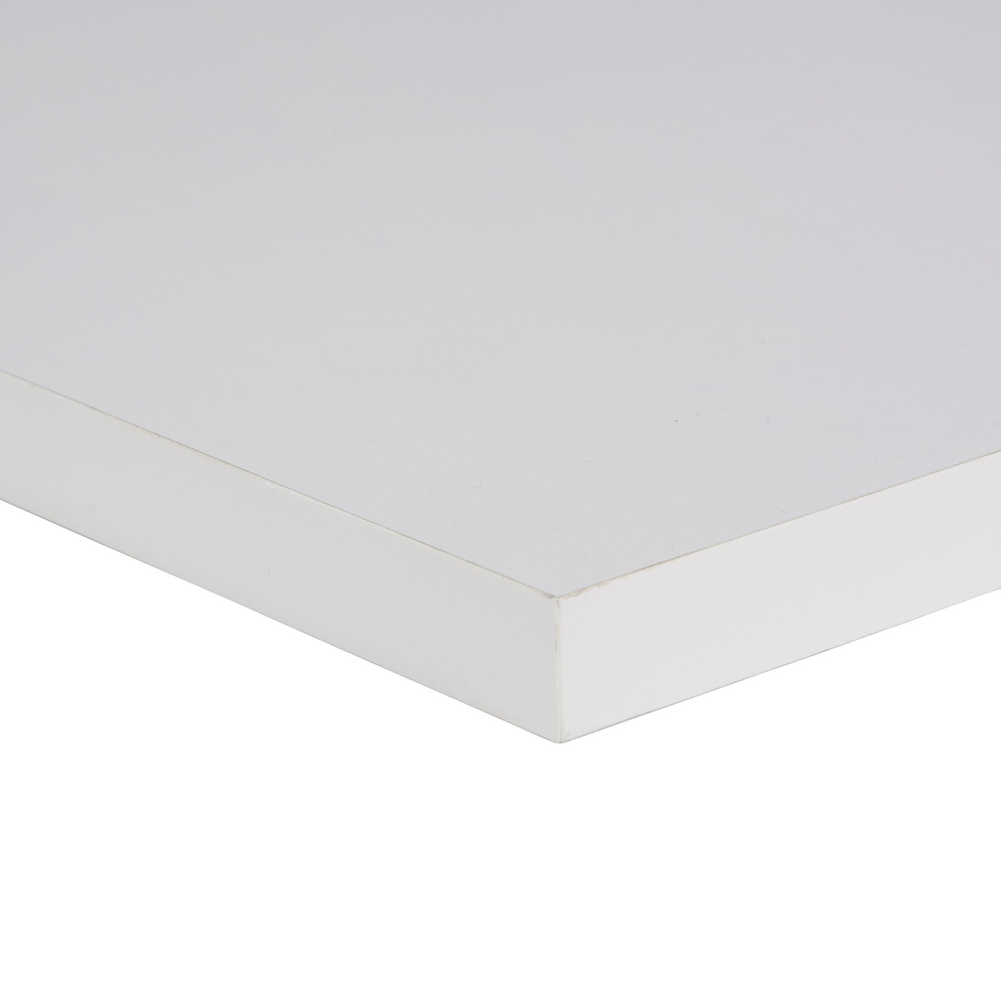 Gloss White Semi edged Chipboard Furniture board, (L)2.5m (W)200mm (T