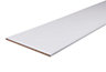 Gloss White Semi edged Chipboard Furniture board, (L)2.5m (W)300mm (T)18mm