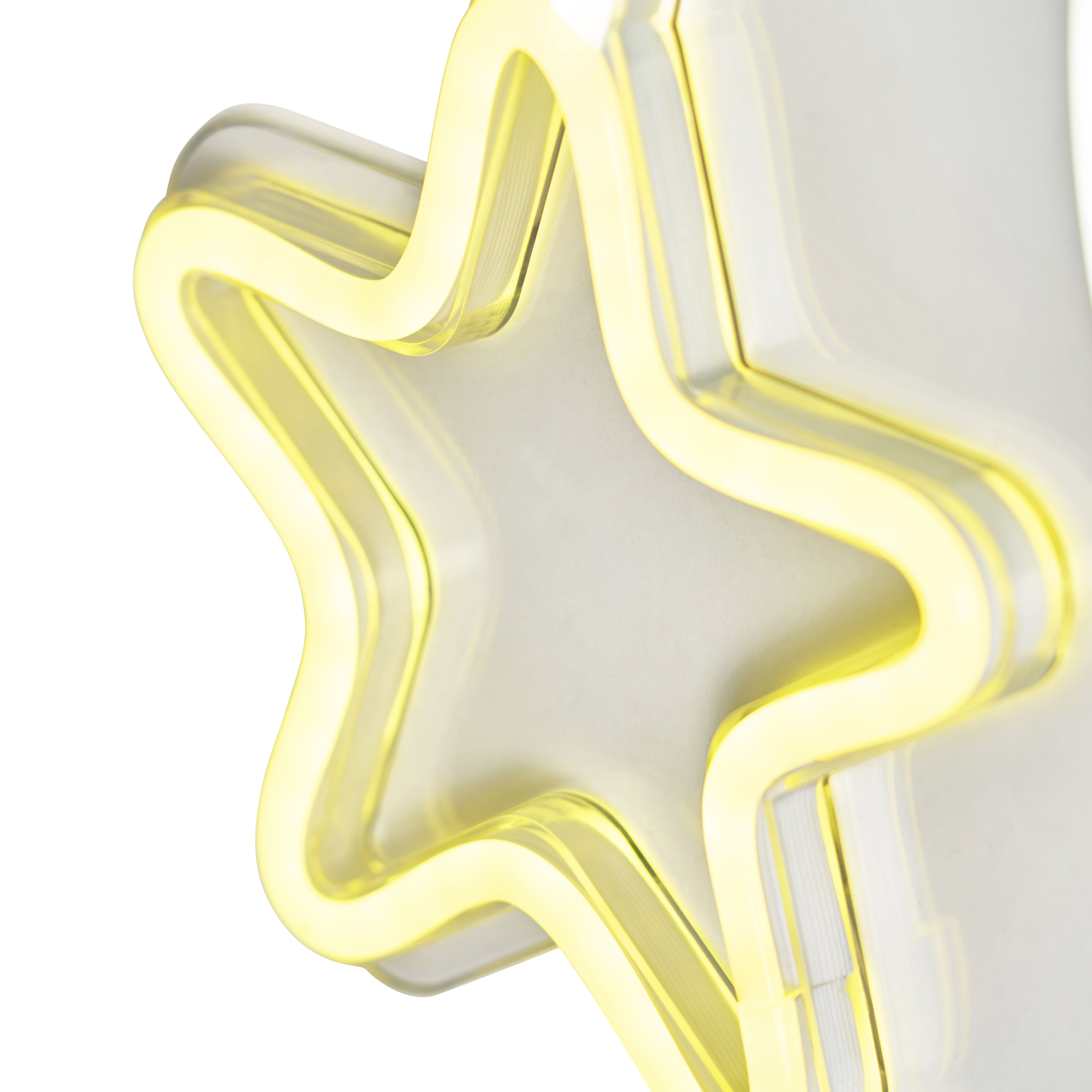 Glow Arlo Moon & star Neon White, Yellow & Blue Plug-in LED Wall light