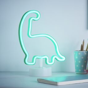 Glow Luca Neon dinosaur Green LED Table lamp