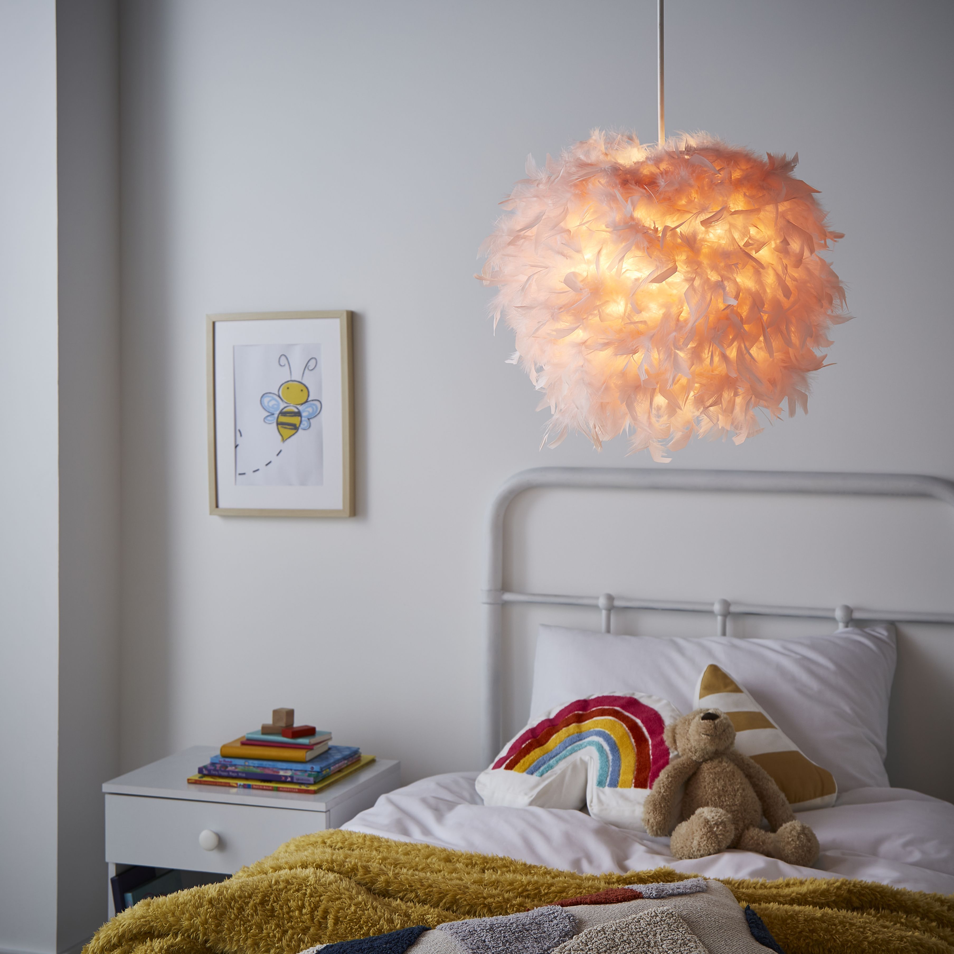 Feather deals lamp pink