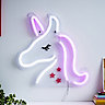 Glow Siraj Neon unicorn Matt Pink Wired Wall light