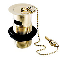 Gold effect Slotted Plug & chain Basin Waste