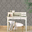 Gold Etch Charcoal Gold effect Damask Embossed Wallpaper