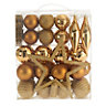 Gold Glitter effect Assorted Decoration, Pack of 50