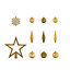 Gold Glitter effect Assorted Decoration, Pack of 50