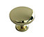 Gold Zinc alloy Brass effect Round Furniture Knob (Dia)28.7mm