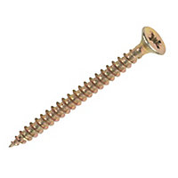 Goldscrew PZ Double-countersunk Yellow-passivated Carbon steel Multipurpose screw (Dia)3mm (L)12mm, Pack of 200