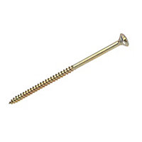 Goldscrew PZ Double-countersunk Yellow-passivated Carbon steel Screw (Dia)5mm (L)100mm, Pack of 100