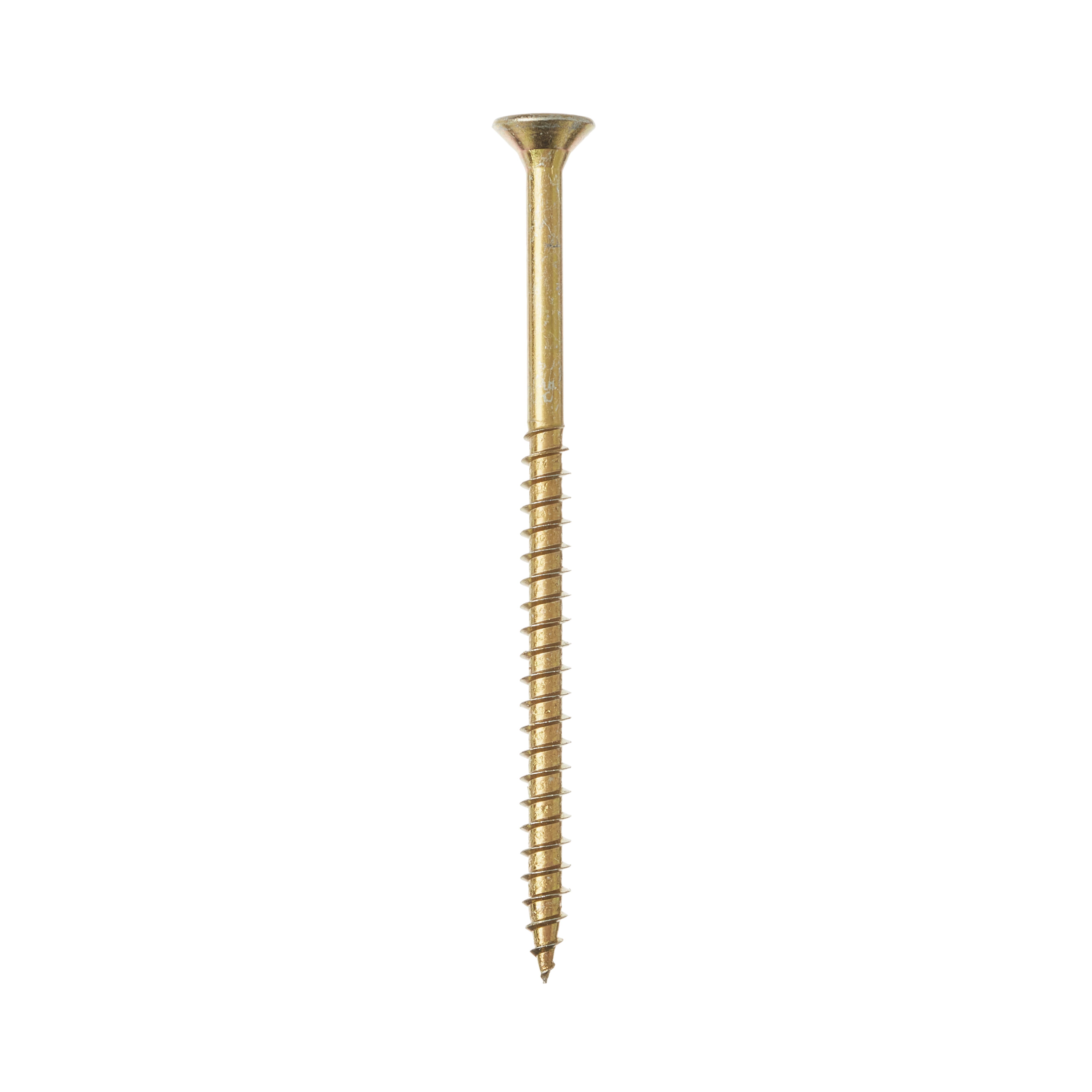 Goldscrew PZ Double-countersunk Yellow-passivated Carbon steel Screw (Dia)5mm (L)80mm, Pack of 100