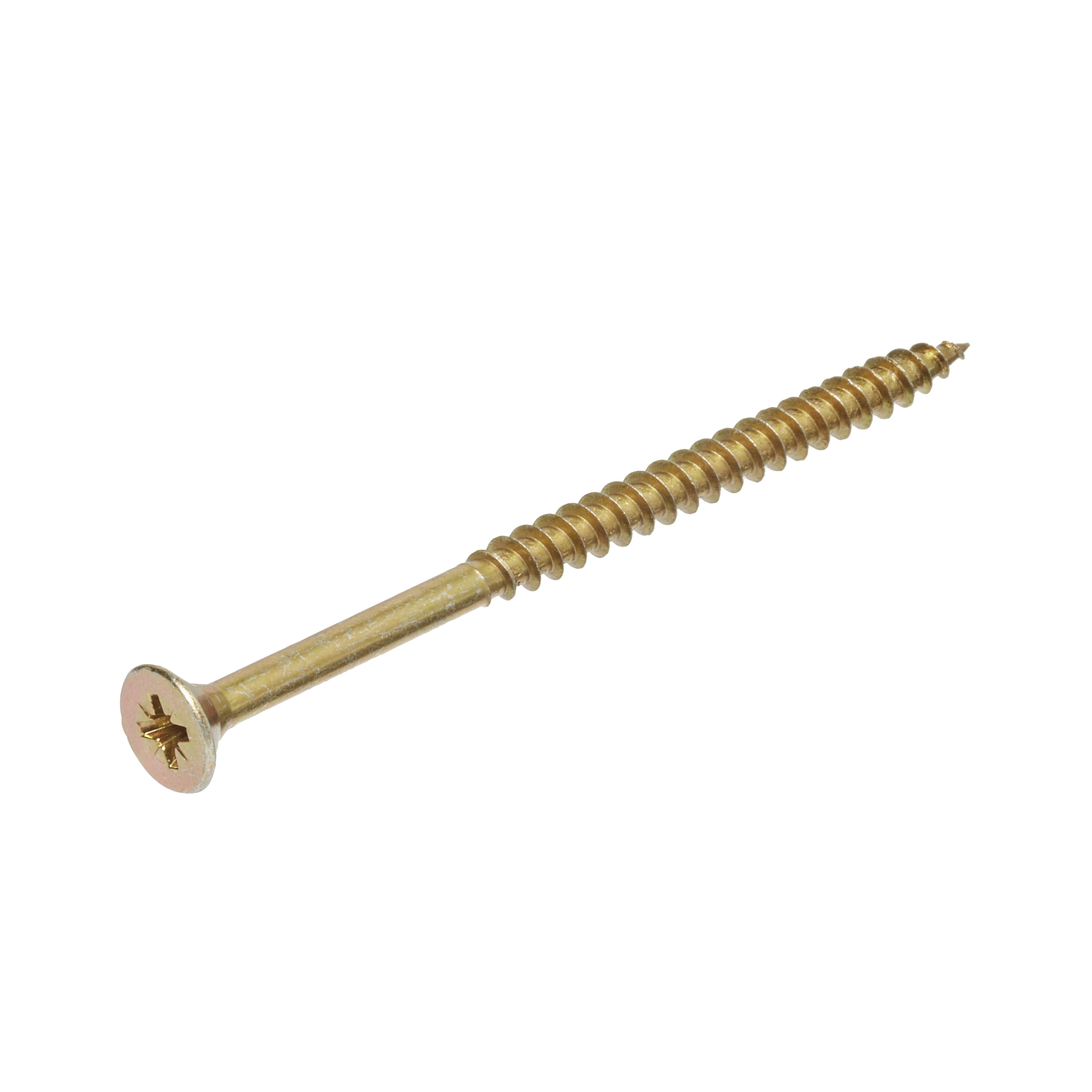 Goldscrew PZ Double-countersunk Yellow-passivated Carbon steel Screw (Dia)5mm (L)80mm, Pack of 100