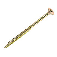 Goldscrew PZ Double-countersunk Yellow-passivated Carbon steel Screw (Dia)6mm (L)90mm, Pack of 100