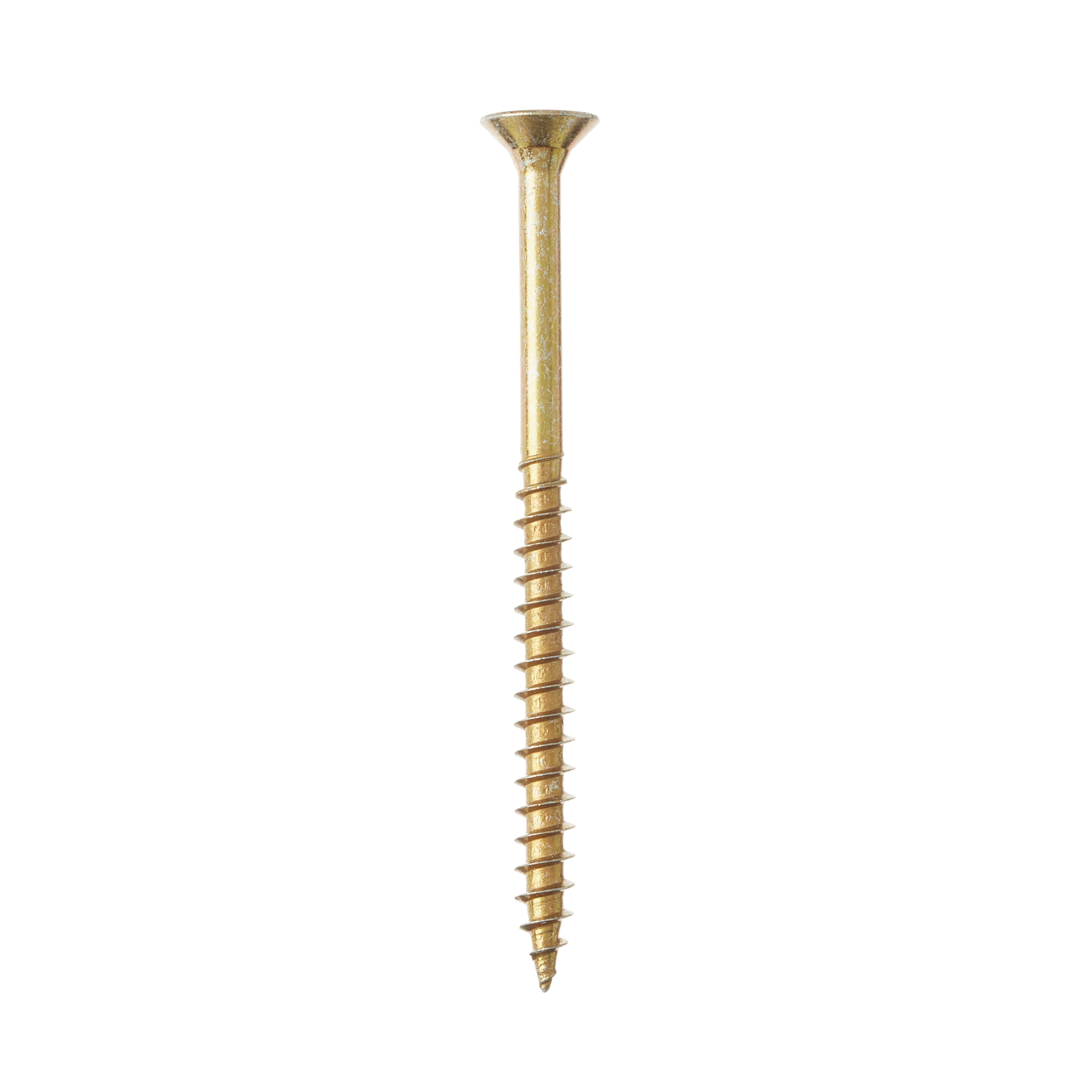 Goldscrew PZ Flat countersunk Yellow-passivated Carbon steel Multipurpose screw (Dia)5mm (L)70mm, Pack of 100