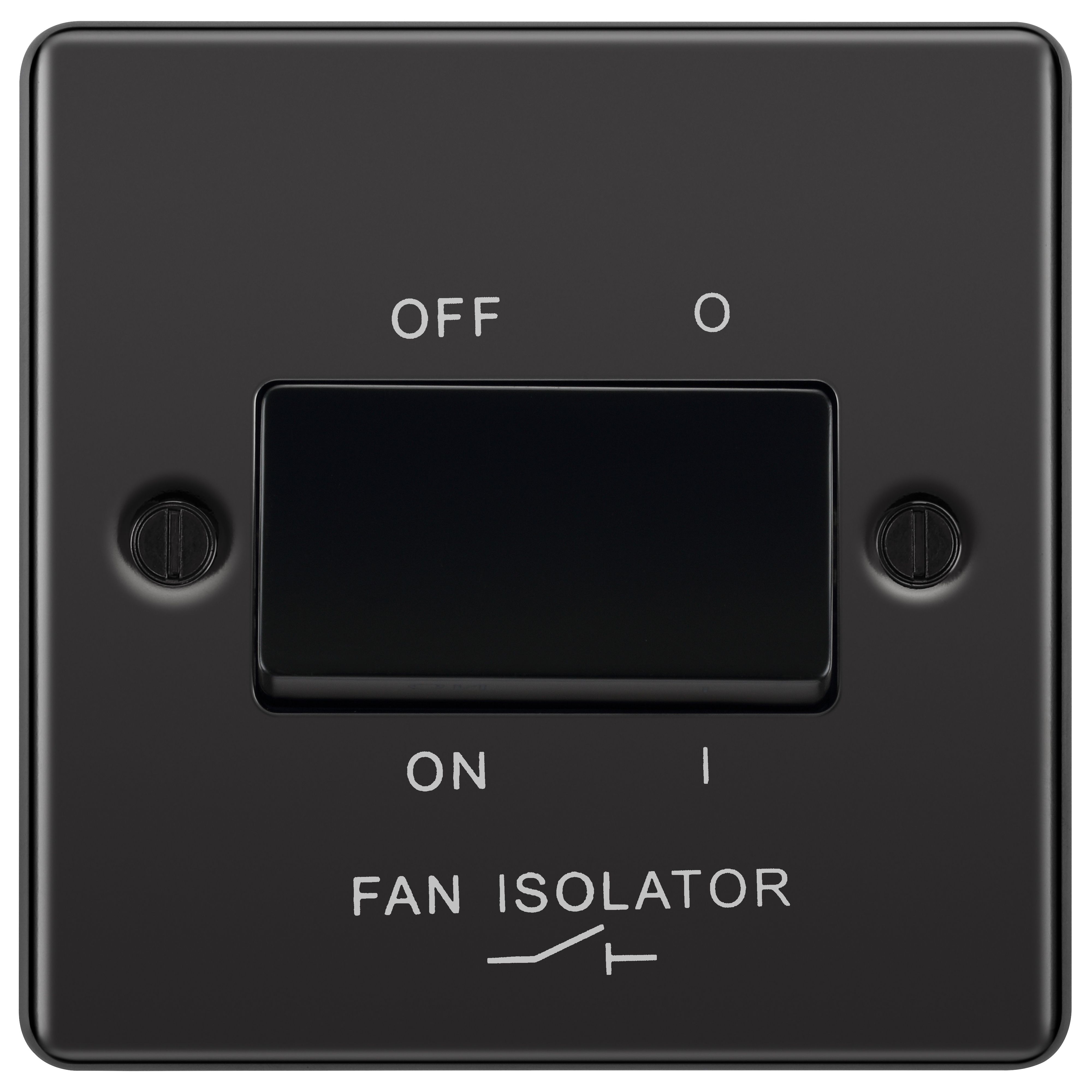 GoodHome 10A Rocker Raised rounded Control switch Black
