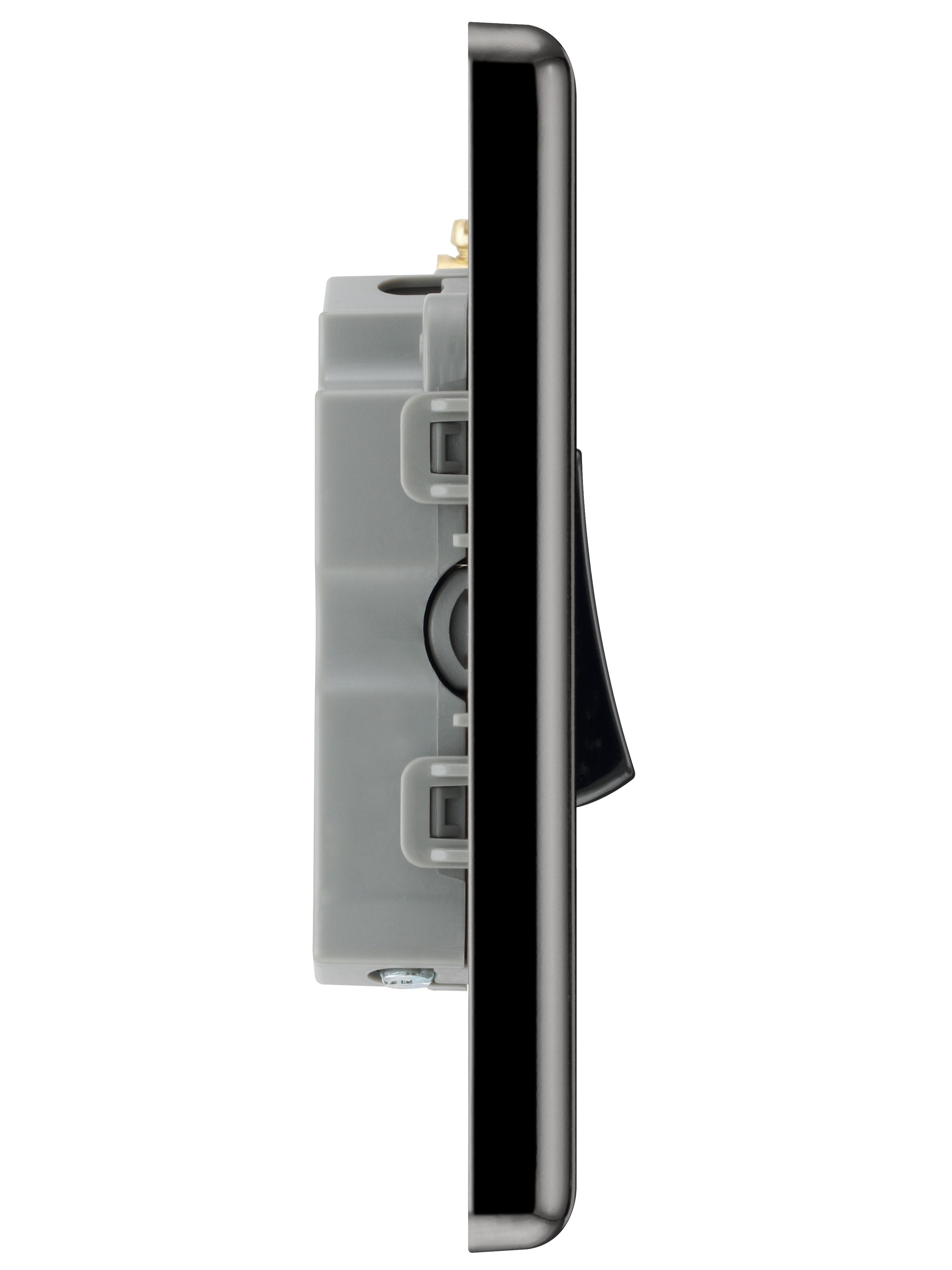 GoodHome 10A Rocker Raised rounded Control switch Black