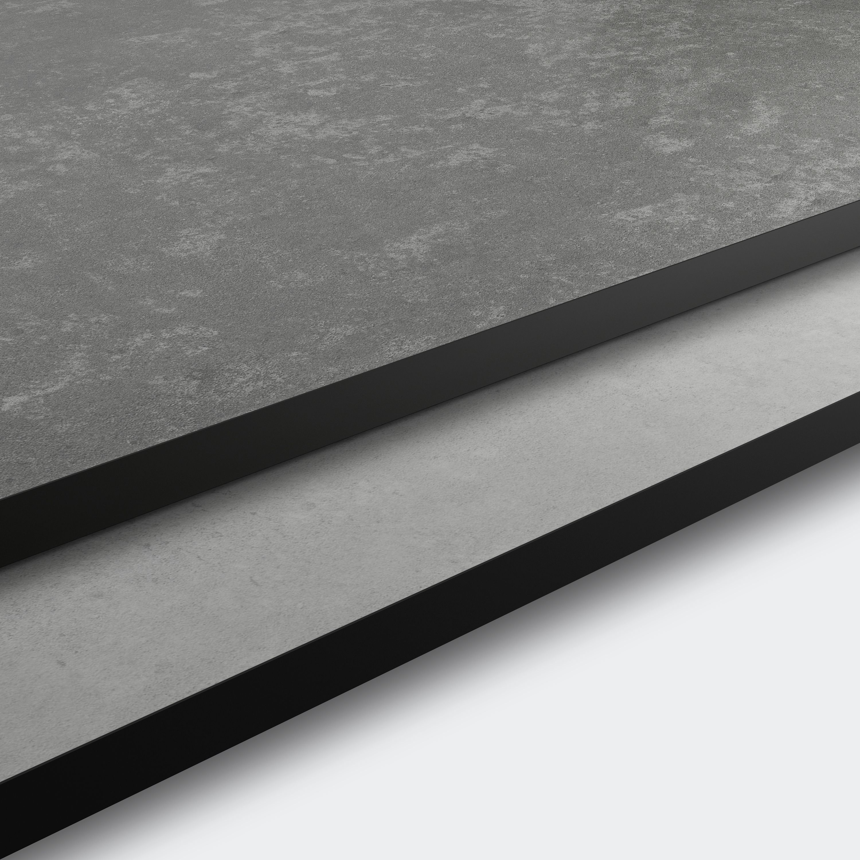 GoodHome 12mm Nepeta Matt Grey Paper & resin Square edge Kitchen Worktop, (L)2000mm
