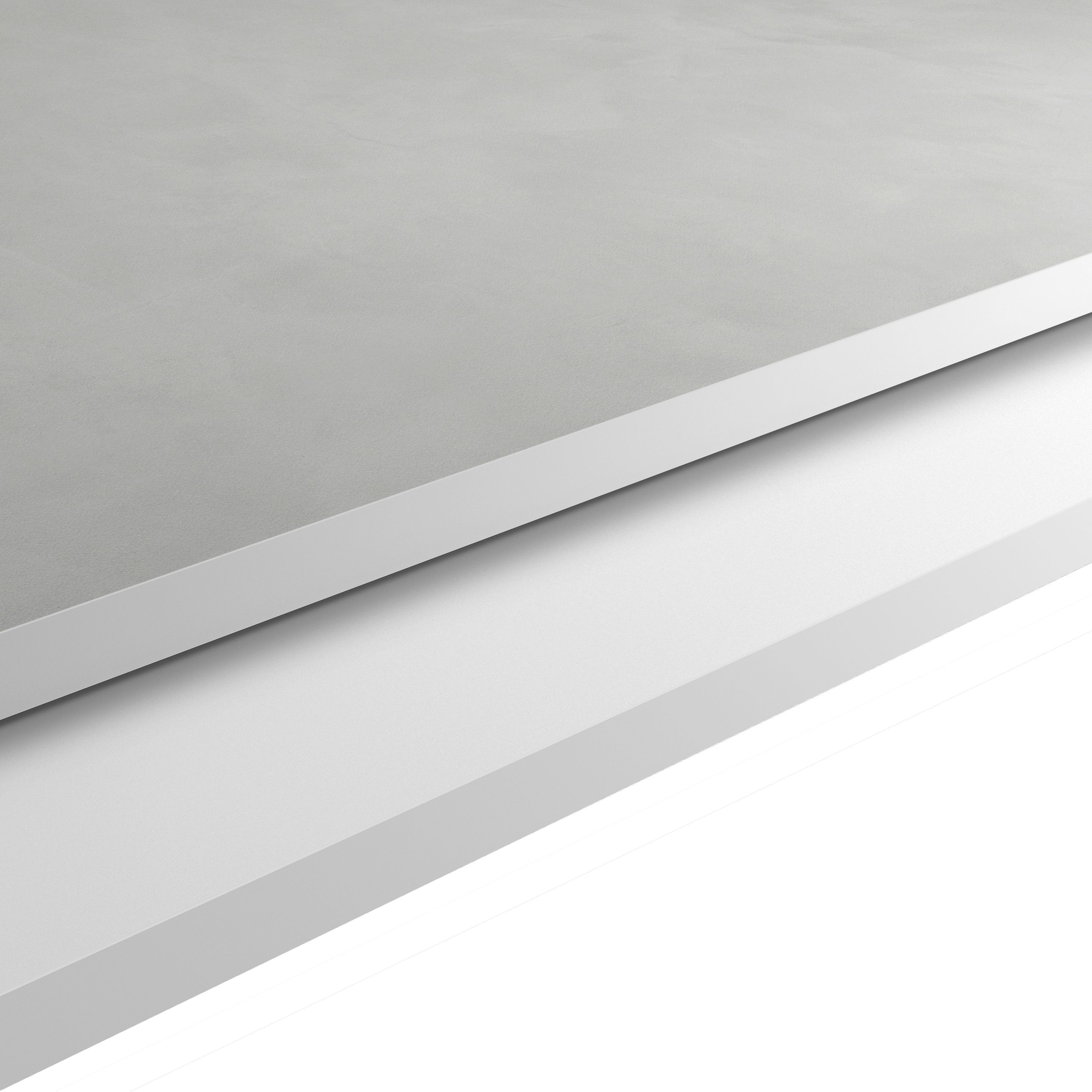 GoodHome 12mm Nepeta Matt White Stone effect Paper & resin Square edge Kitchen Worktop, (L)3000mm