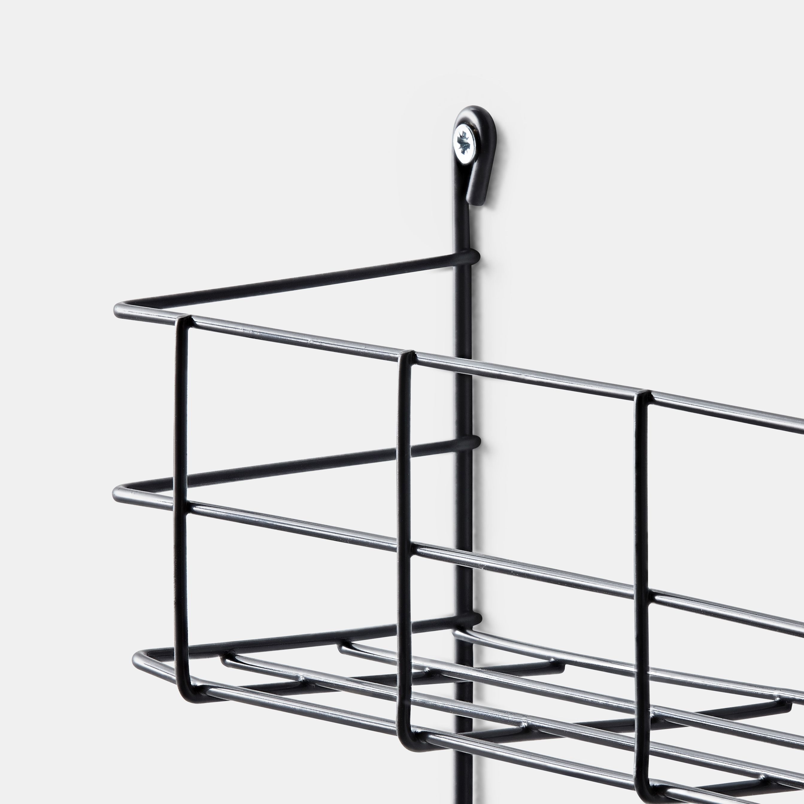 GoodHome 2 tier Anthracite Non-magnetic Steel Shelving (L)380mm