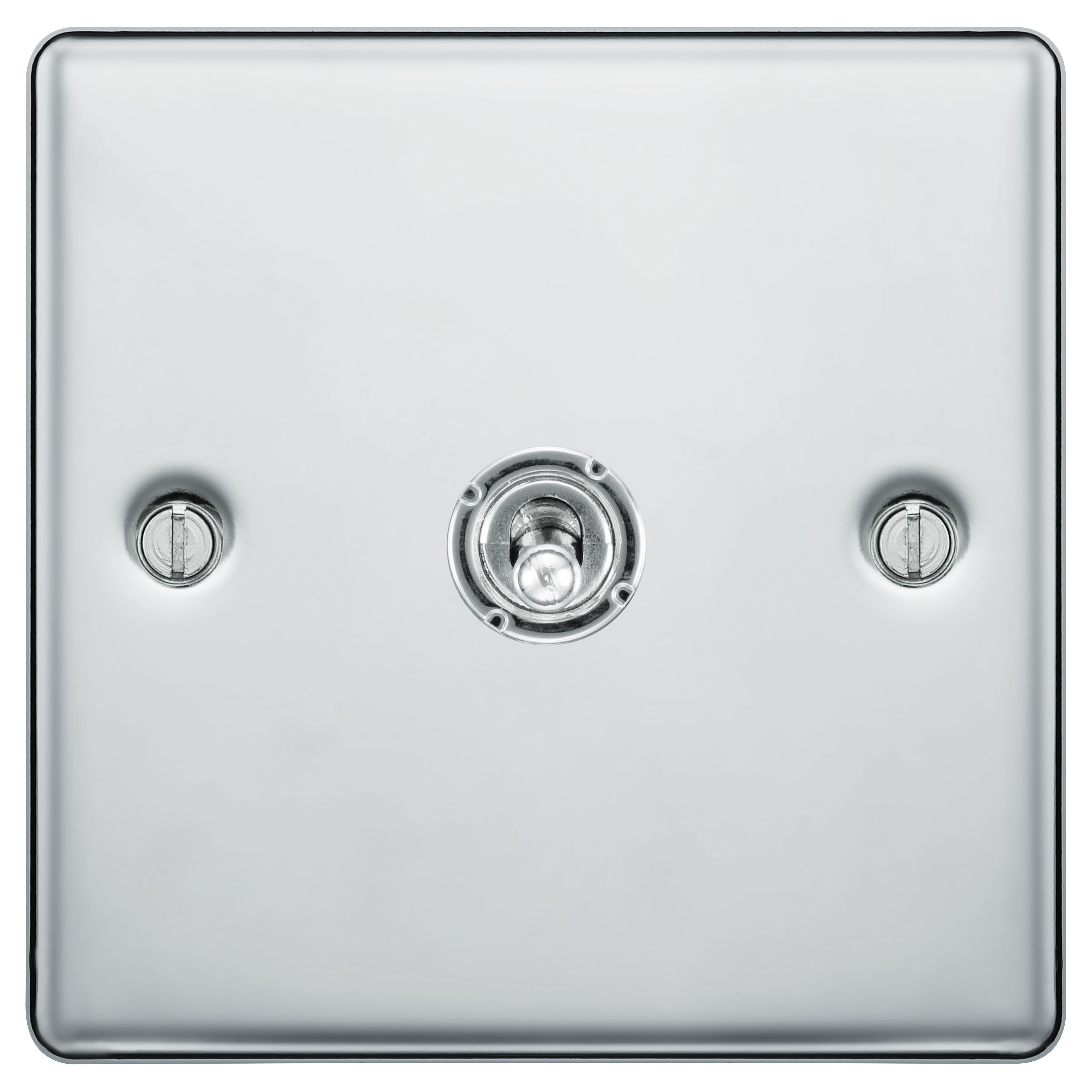 GoodHome 20A 2 way 1 gang Toggle switch Gloss Chrome effect