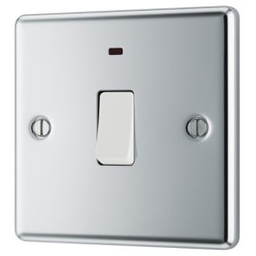 GoodHome 20A Chrome Rocker Raised rounded Control switch with LED Indicator