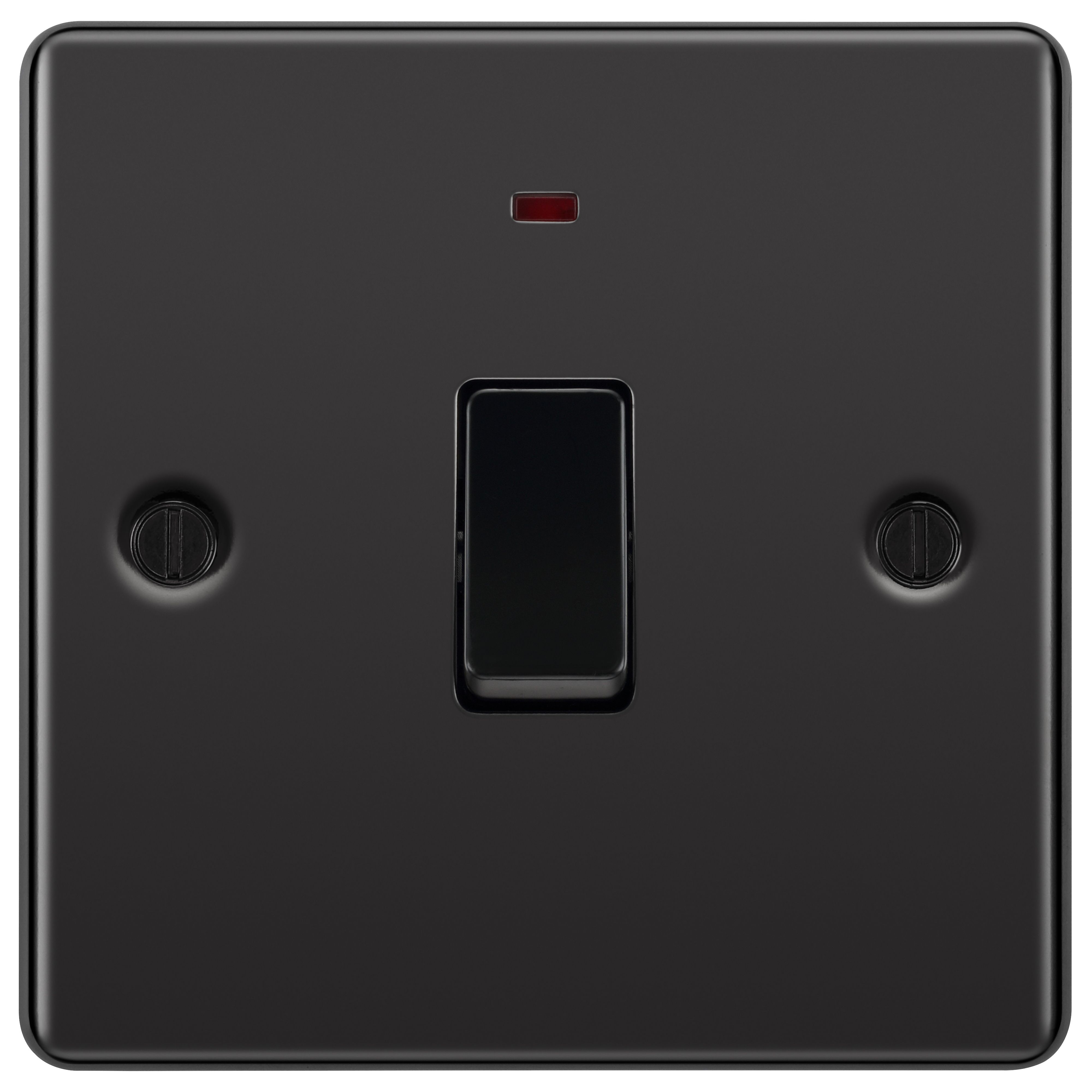 GoodHome 20A Rocker Raised rounded Control switch with LED indicator Black