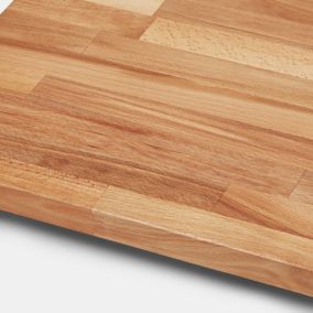 GoodHome 27mm Kava Natural Solid beech Square edge Kitchen Worktop, (L)3000mm