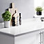 GoodHome 38mm Berberis Gloss Mirror gloss white Chipboard & laminate Square edge Kitchen Worktop, (L)3000mm