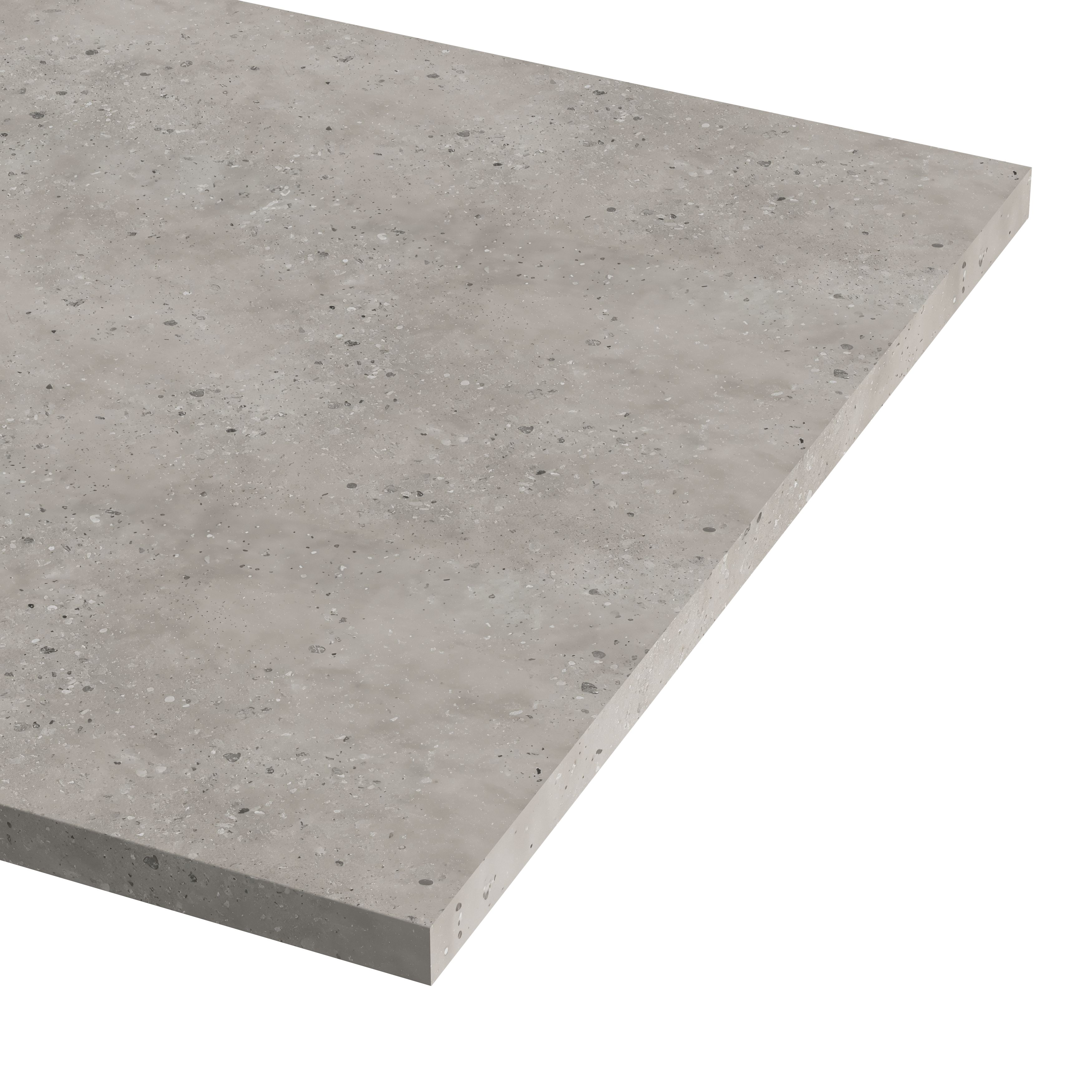 GoodHome 38mm Berberis Matt Grey Granite effect Laminate Square edge Breakfast bar, (L)2000mm