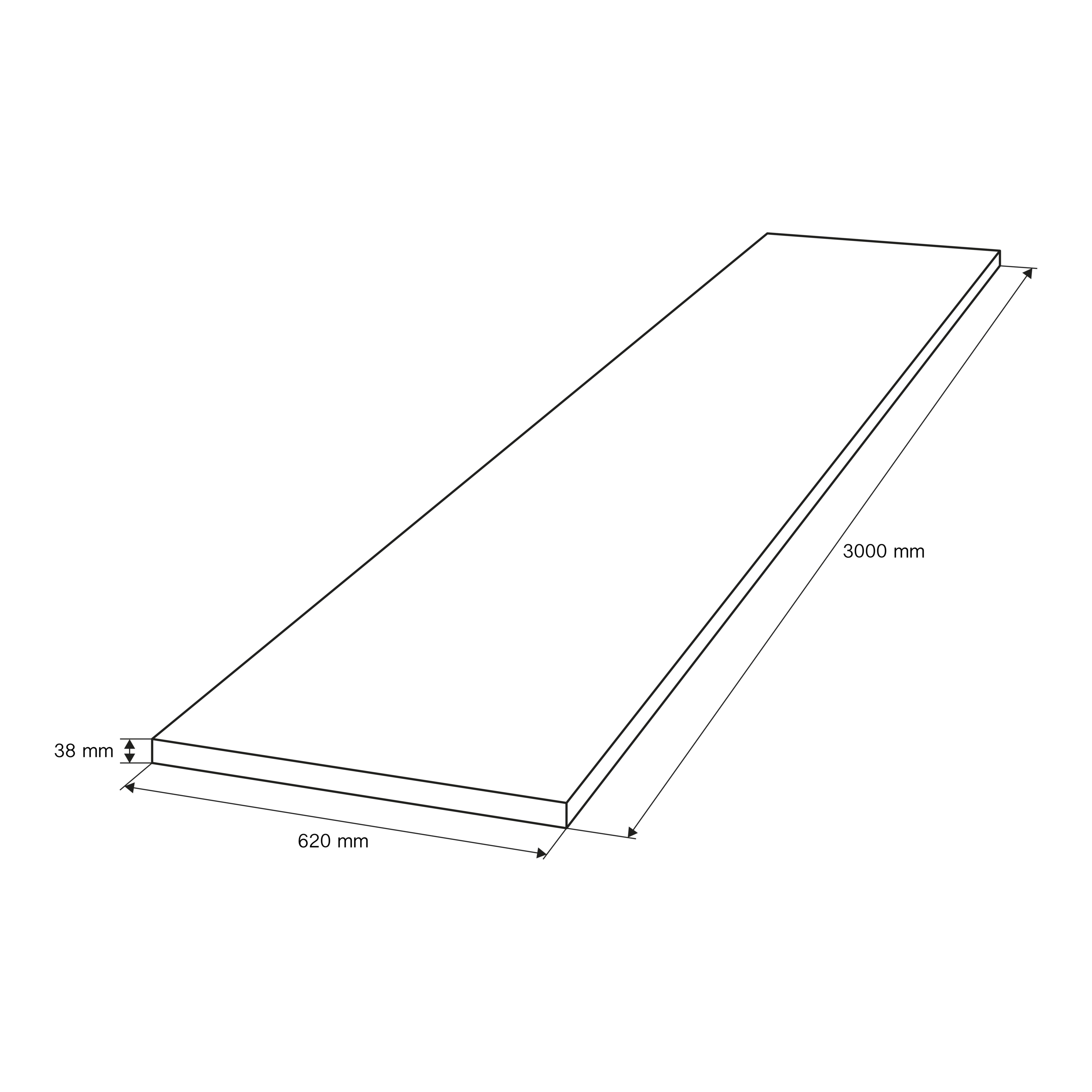 GoodHome 38mm Berberis Matt Grey Stone effect Laminate Square edge Worktop, (L)3000mm
