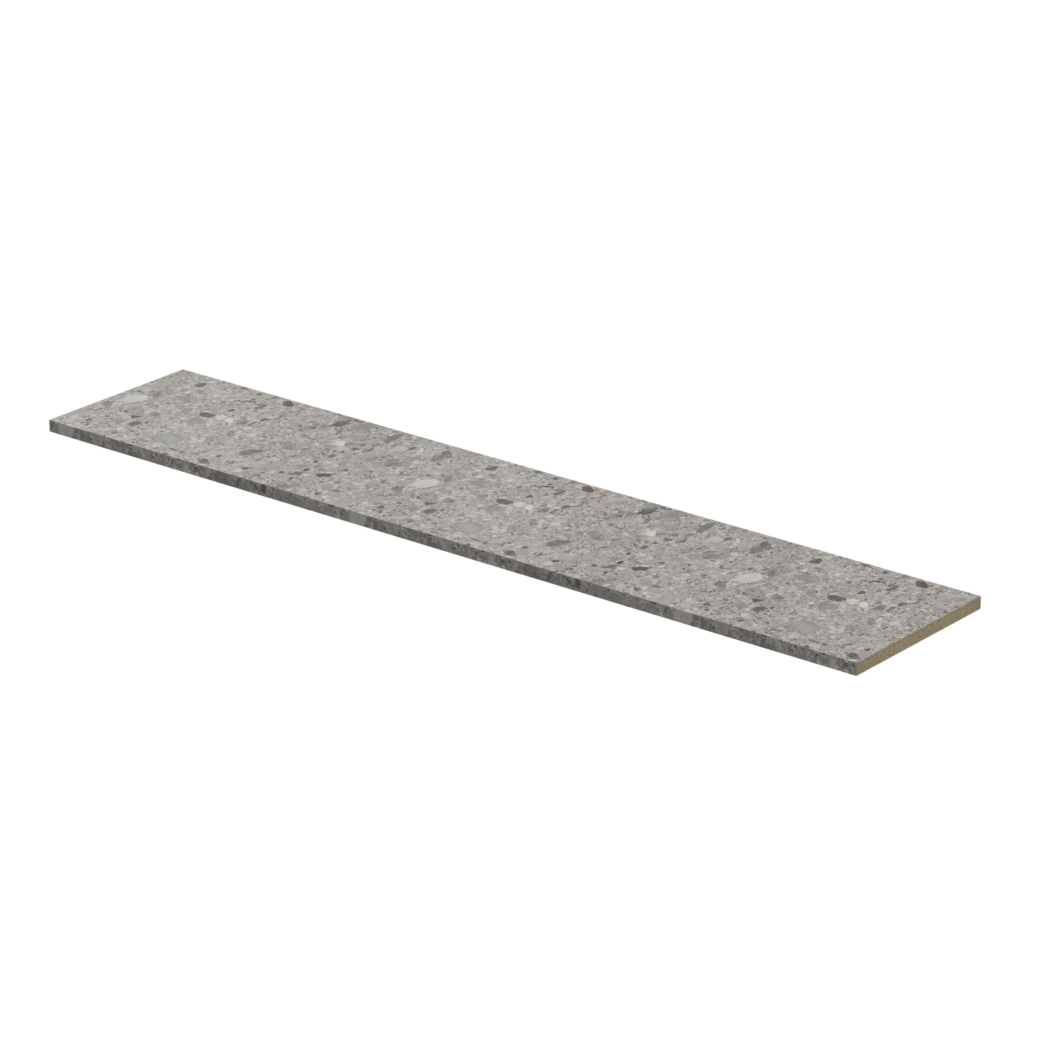 GoodHome 38mm Berberis Matt Grey Stone effect Laminate Square edge Worktop, (L)3000mm