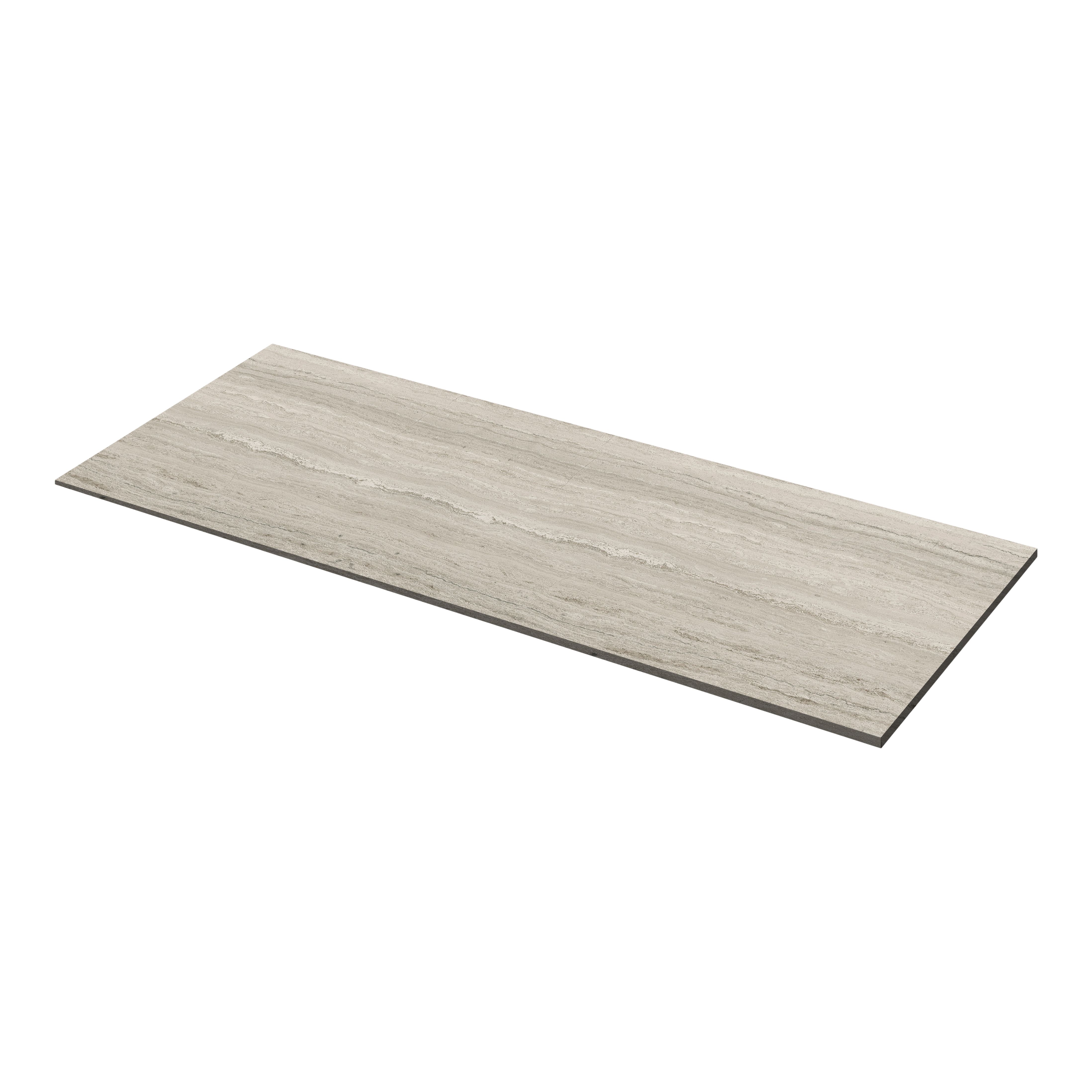 GoodHome 38mm Berberis Matt Grey Travertine effect Laminate & particle board Square edge Kitchen Worktop, (L)3000mm
